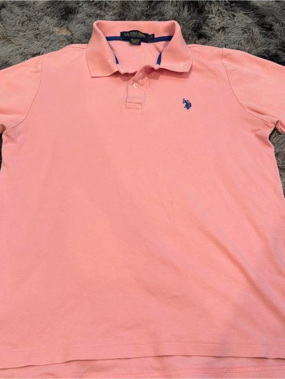 U.S. Polo Assn. Men’s Light Pink Polo with Navy Logo